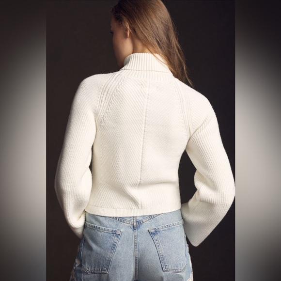 ✨ Anthropologie Cropped Turtleneck Sweater Sz 1X - Picture 6 of 8